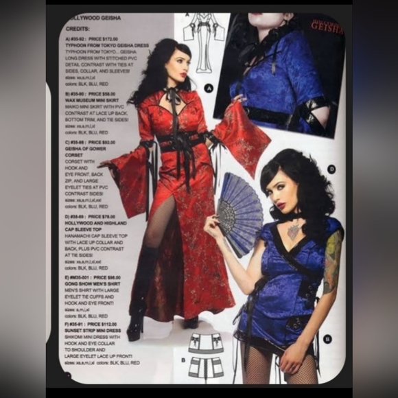 Lip Service Hollywood Geisha Red and Black Kimono Dress Rare Find Excellent Cond - Picture 9 of 9